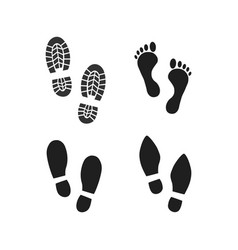 Footsteps Icon Template Color Editable Shoes