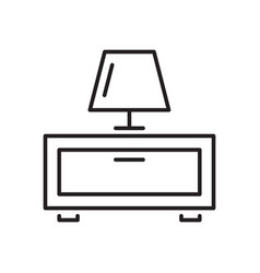 Nightstand Bedside Table Line Icon