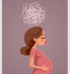 Pregnancy Brain Concept Of A Woman Feeling Sad