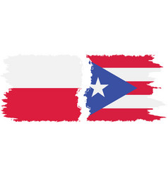 Puerto Rico And Poland Grunge Flags Connection