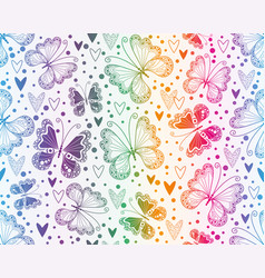 Seamless Rainbow Valentines Pink Pattern With