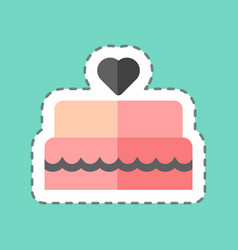 Wedding Cake I Sticker In Trendy Line Cut