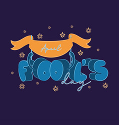 April Fool Day Poster Text And Ribbon