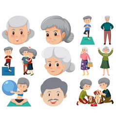 Collection Of Elderly People Icons