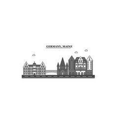 Germany Mainz City Skyline Isolated