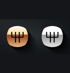 Gold And Silver Gear Shifter Icon Isolated