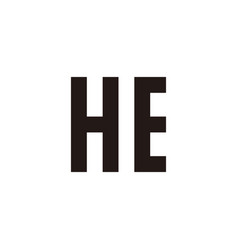 Letter He Square Outline Geometric Symbol Simple