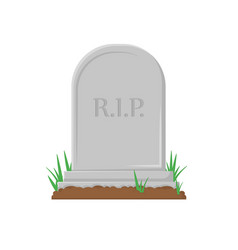 New Gravestone With Germinated Grass In Flat