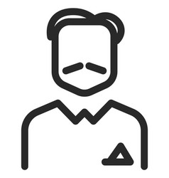 Old Style Man Icon Guy With Moustache In Line