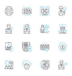 Revenue Generation Linear Icons Set Sales