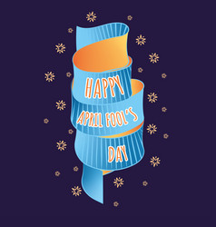 April Fool Day Template Shiny Blue Ribbon