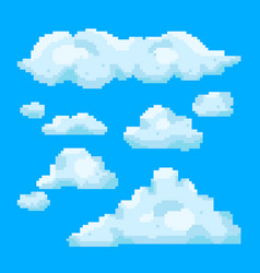 Flat Design Pixel Art Cloud