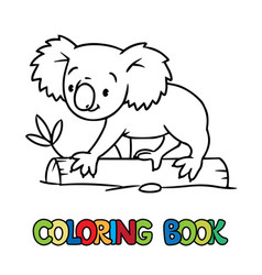 Koala On The Log Kids Coloring Book