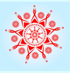 Red Mandala Design Art Hand Drawn