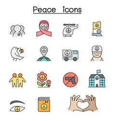 Peace Color Line Icon Set