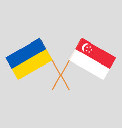 Singaporean And Ukrainian Flags