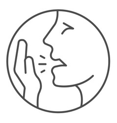 Cover Your Hand When Coughing Thin Line Icon