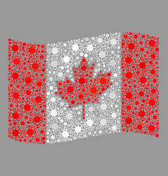 Covid19 Canada Flag - Waving Mosaic Covid-2019