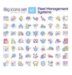 Fleet Management Systems Rgb Color Icons Set