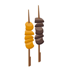 Food Stick Menu Icon Isometric Japan