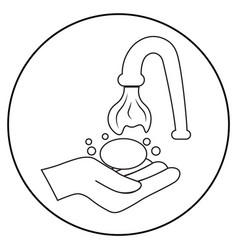 Wash Your Hands Line Art Icon