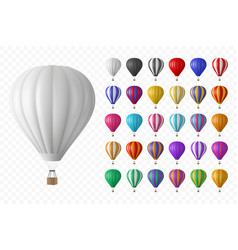 3d Realistic Hot Air Balloon Icon Set