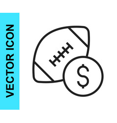 Black Line American Football Betting Money Icon