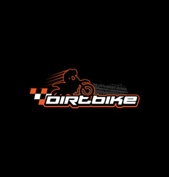 Dirt Bike Racing With Black Background Logo