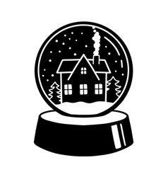 Winter Glass Snowglobe With House And Snow