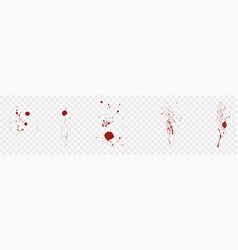 Blood Splatter Set On Transparent Background Red