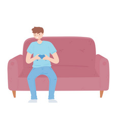 Gamer On Sofa