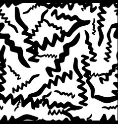 Seamless Pattern With Black Wavy Grunge Brush