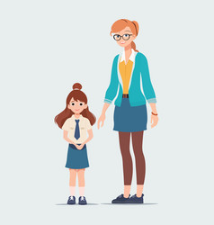 Female Teacher With Student Girl