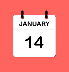 January 14 Daily Calendar Icon For Design Simple