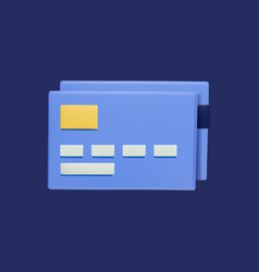 3d Minimalist Icon With A Blue Credit Card