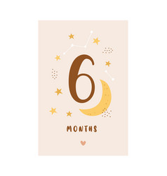 6 Months Baby Card Milestone