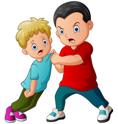 Cartoon A Boy Bullying Little Kid