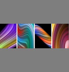 Liquid Color Waves Poster Set For Wallpaper