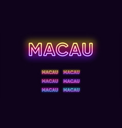 Neon Macau Name City In China Text Macau