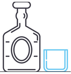 Old Wiskey Line Icon Outline Symbol