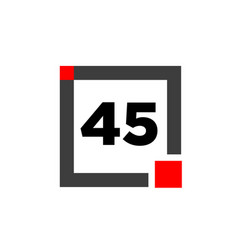 45 Number With Square Icon Dot Monogram