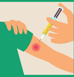 Flu Shot Syringe In The Hands Injection