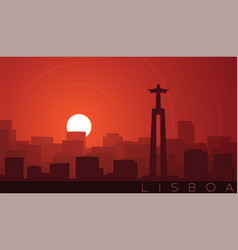 Lisbon Low Sun Skyline Scene