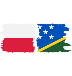 Solomon Islands And Poland Grunge Flags Connection