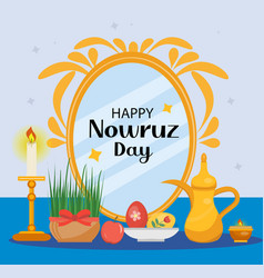 Happy Nowruz Day Greeting Card Template For Your