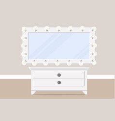 Makeup Artist Mirror With Table And Cabinet