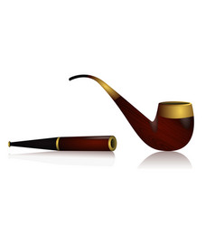 Realistic Tobacco Pipe Isolated On White