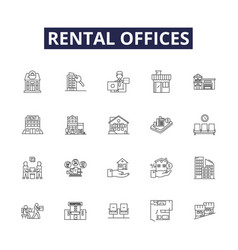 Rental Offices Line Icons And Signs