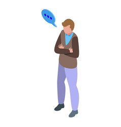 Guy Street Conversation Icon Isometric