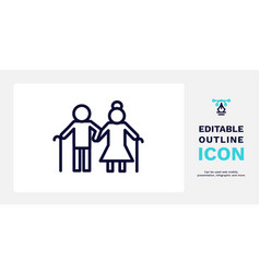 Old Couple Icon Thin Line Couple Icon From